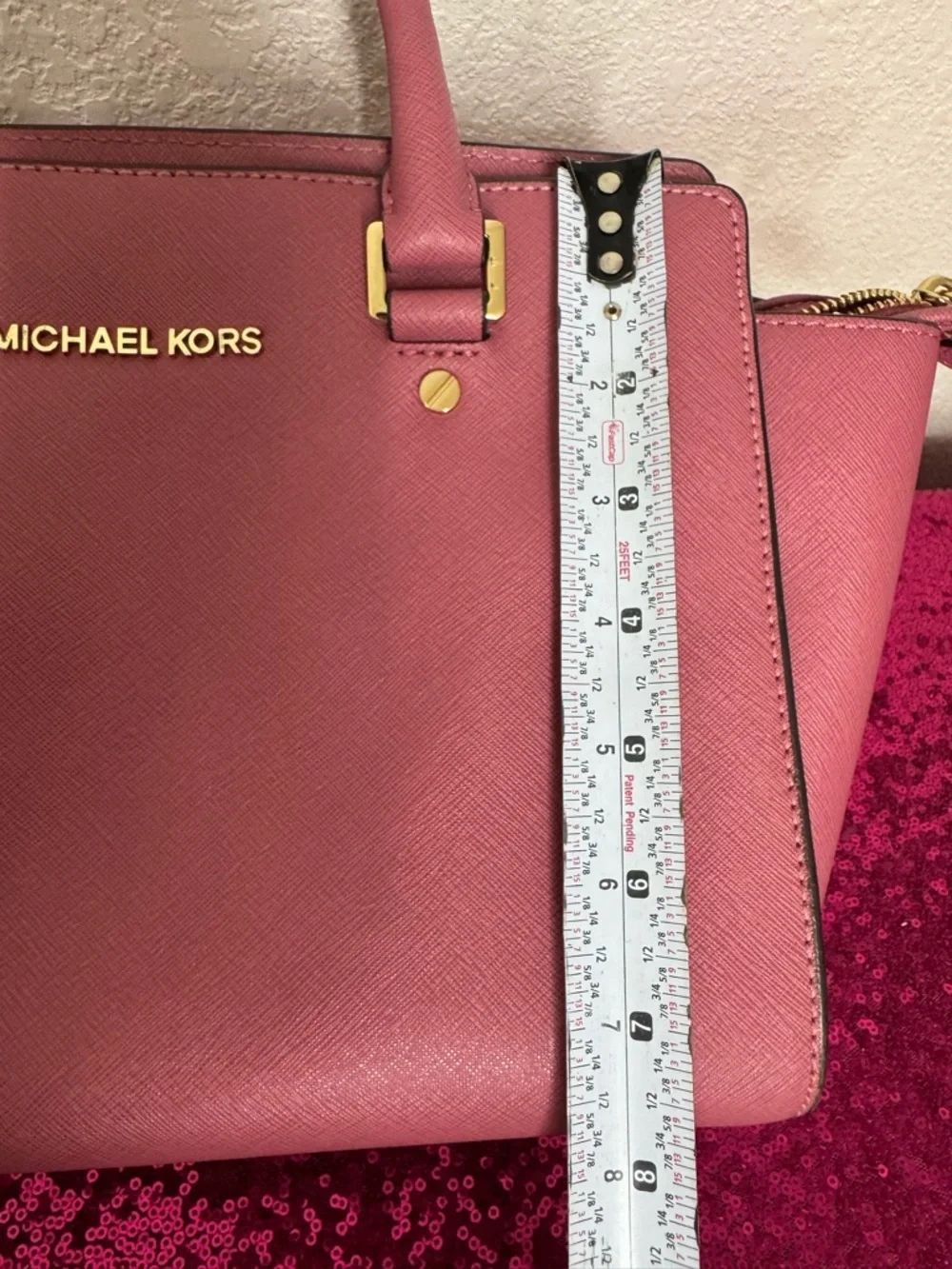 MICHAEL KORS 💖 Mauve Structured Satchel, Double Handles, Leather (8x14 inches)